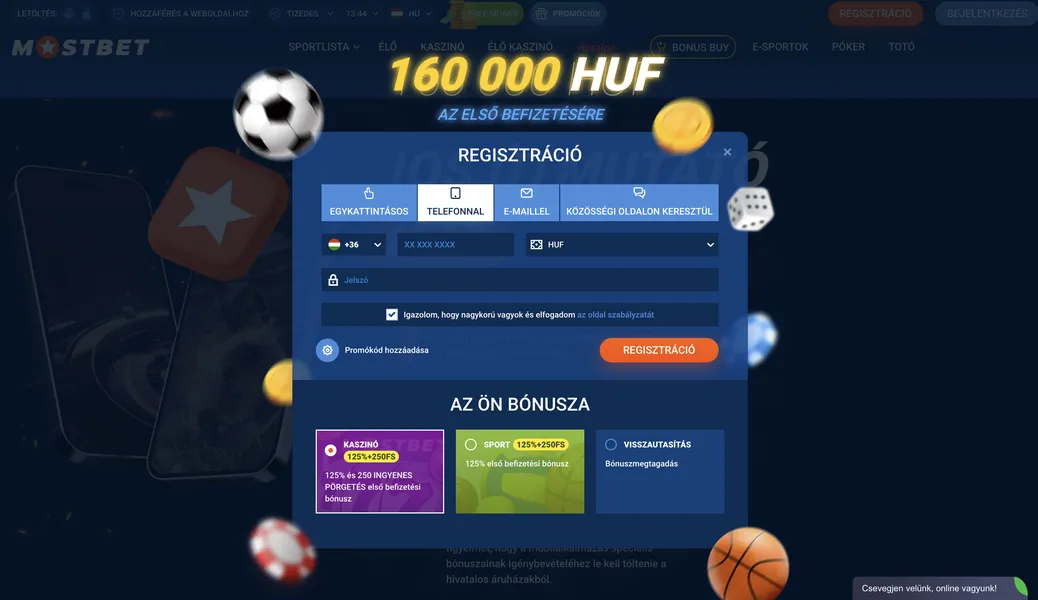 Regisztráció telefonszám alapján